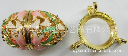匠心独运 粉韵流金——岳西县泉源盛工艺品厂锌合金粉色花儿蛋形首饰盒
